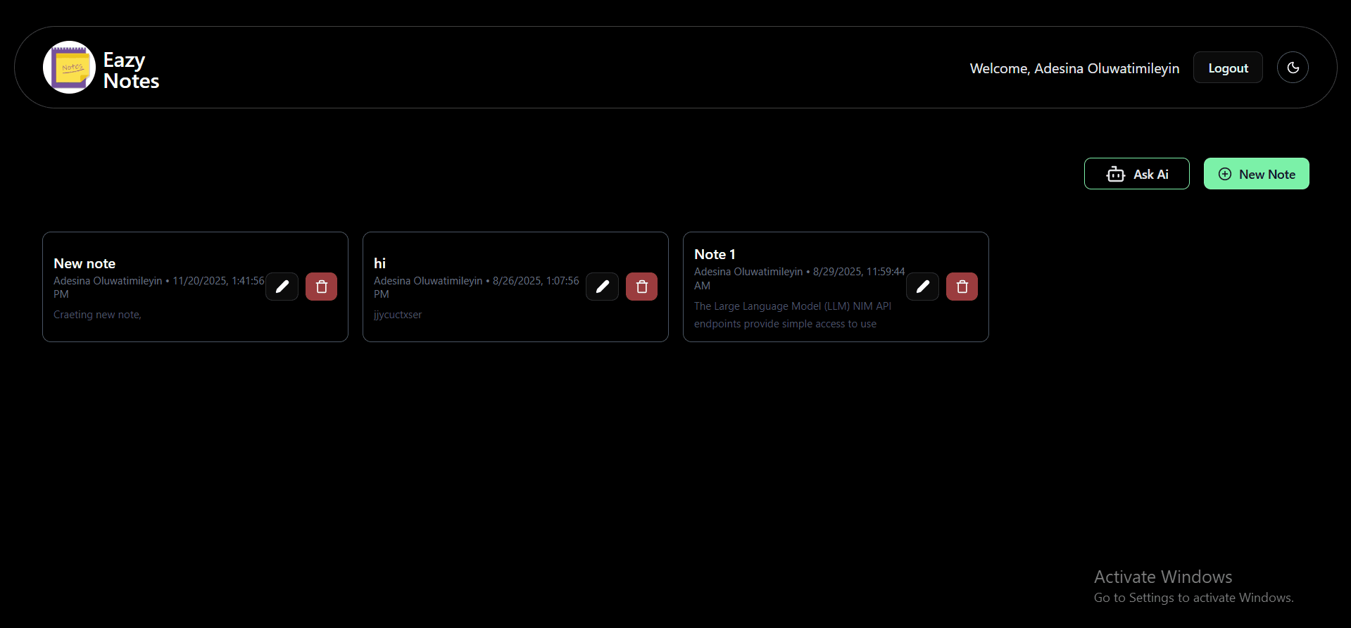 Eazy notes App